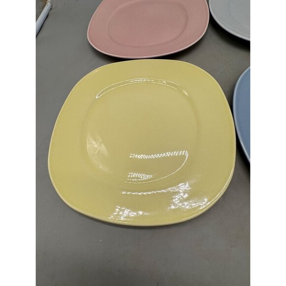 luray taylor smith taylor set of 4 dinner plates pastel colors blue yellow READ - Picture 5 of 11